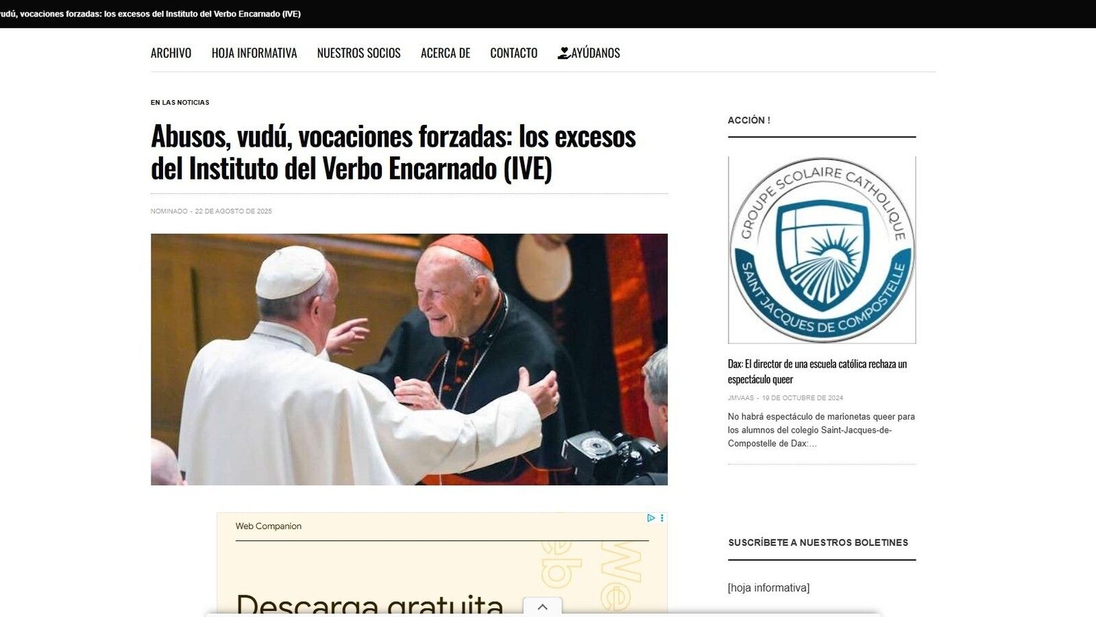 Escándalos y abusos sacuden al Instituto del Verbo Encarnado en todo el mundo