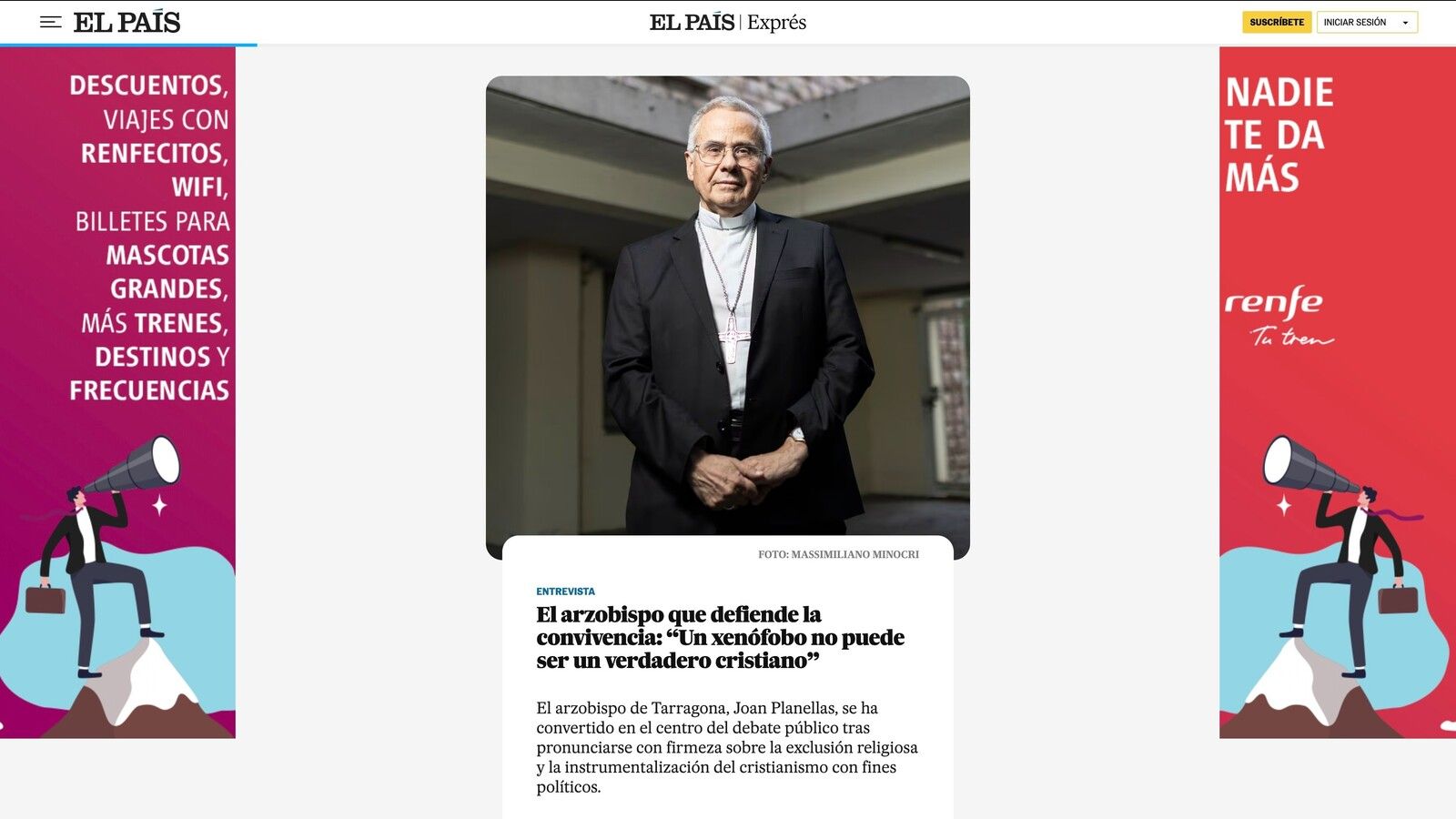 Planellas: “Un xenófobo no puede ser cristiano”