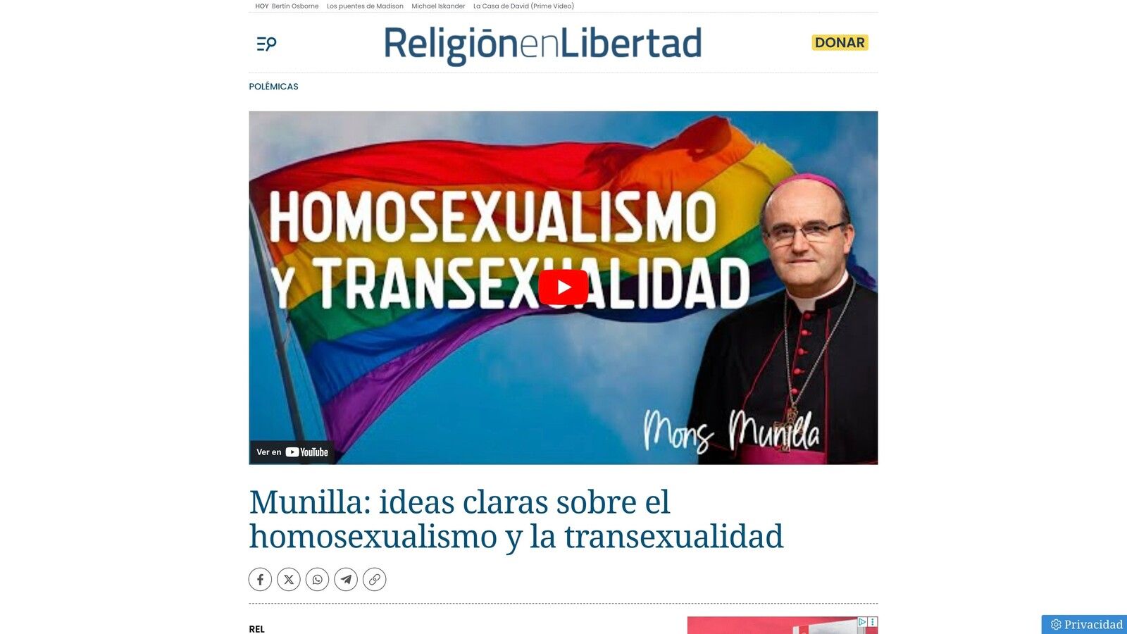 Munilla desafía las ideologías con un curso sobre sexualidad y doctrina católica