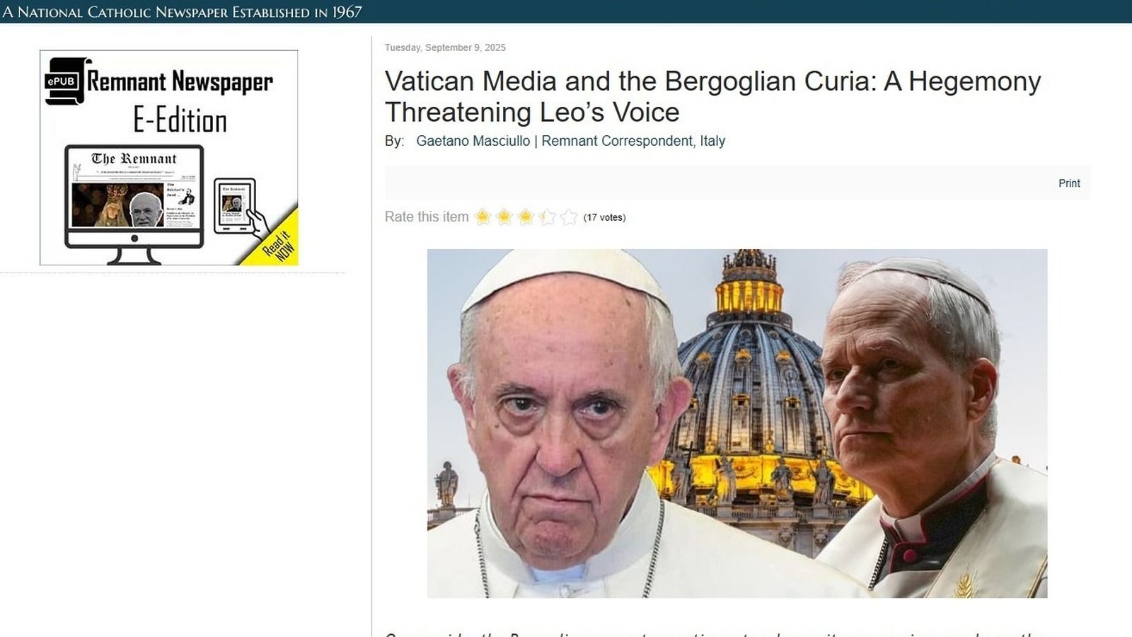 Hegemonía mediática en el Vaticano: ¿Se pone en jaque la voz del nuevo Papa?