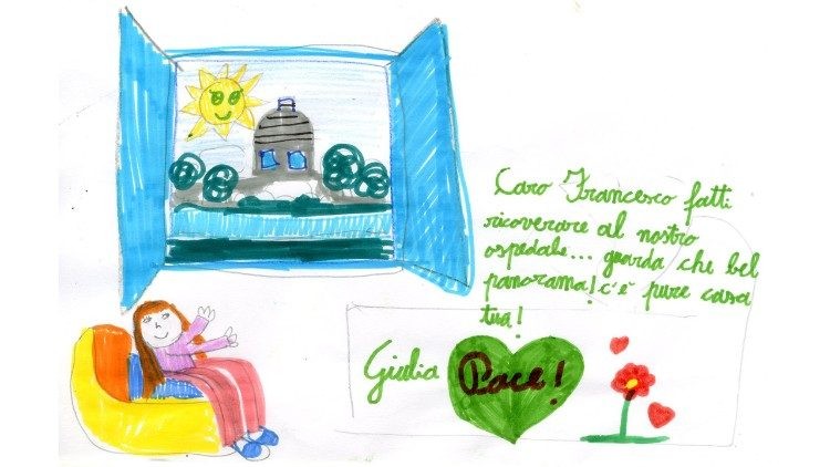 Los pacientes infantiles del hospital Bambino Gesù envían mensajes de aliento al Papa Francisco