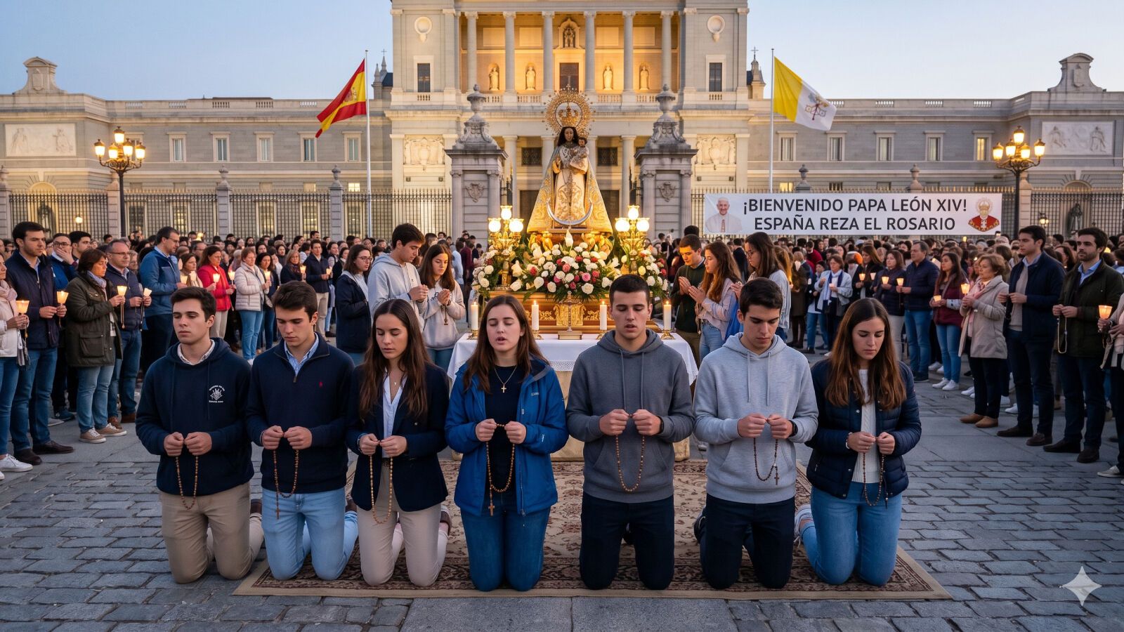 Cadena de rosarios por la visita del Papa León XIV a España