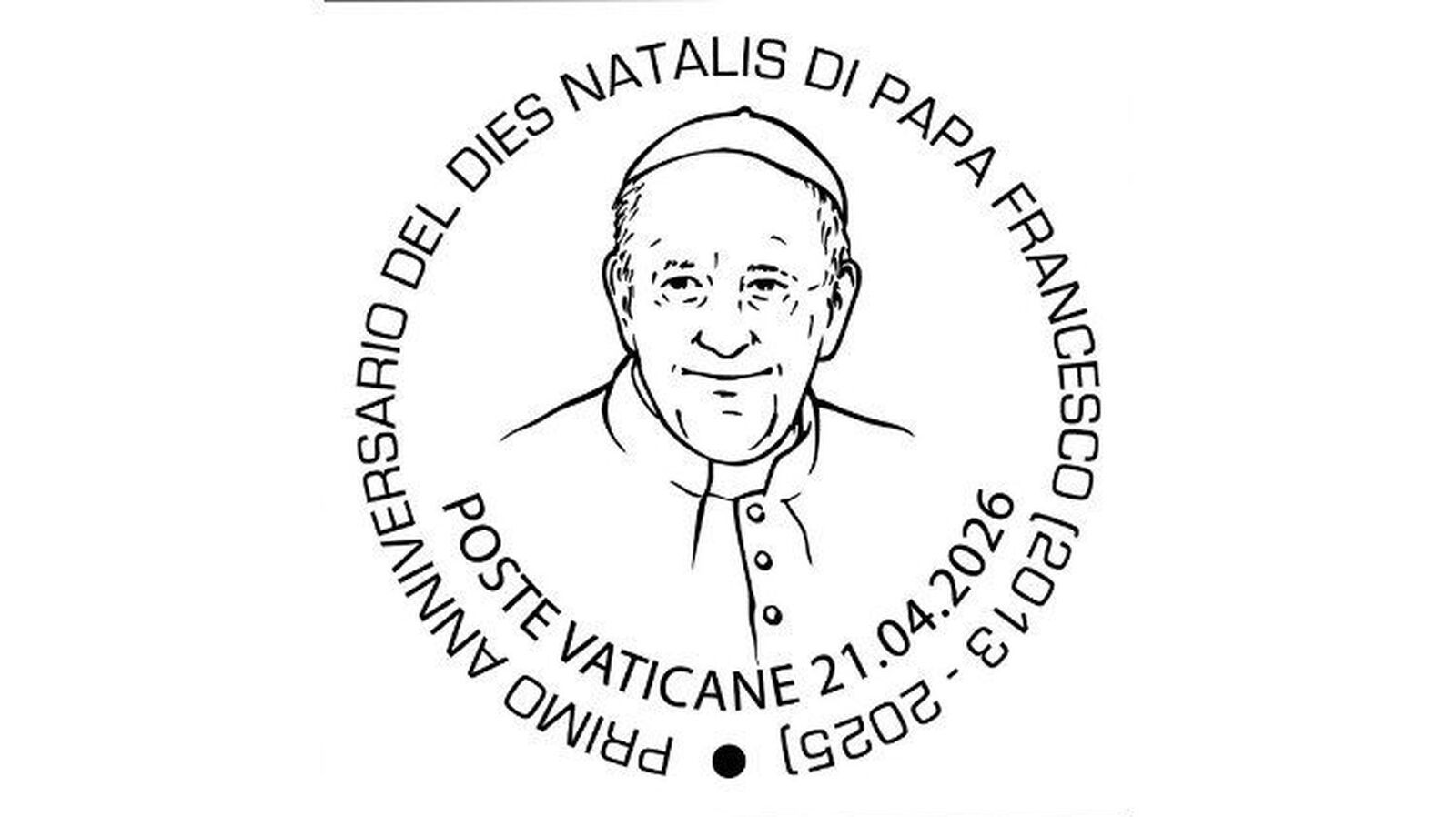 Así es el matasellos del Vaticano por el aniversario del Papa Francisco