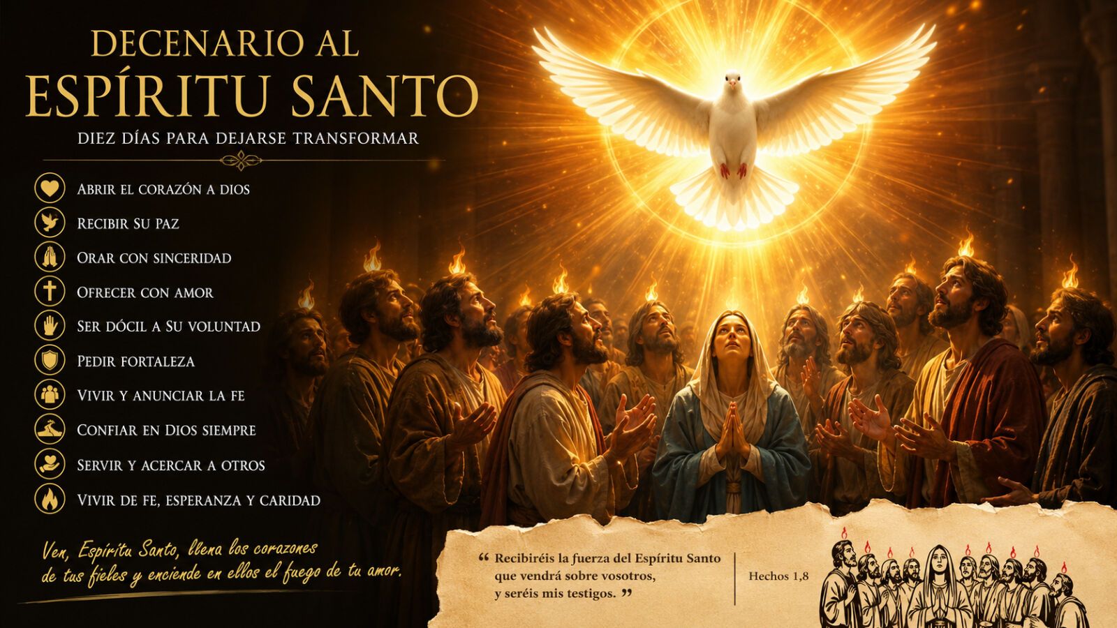 Decenario al Espíritu Santo: diez días para dejarse transformar