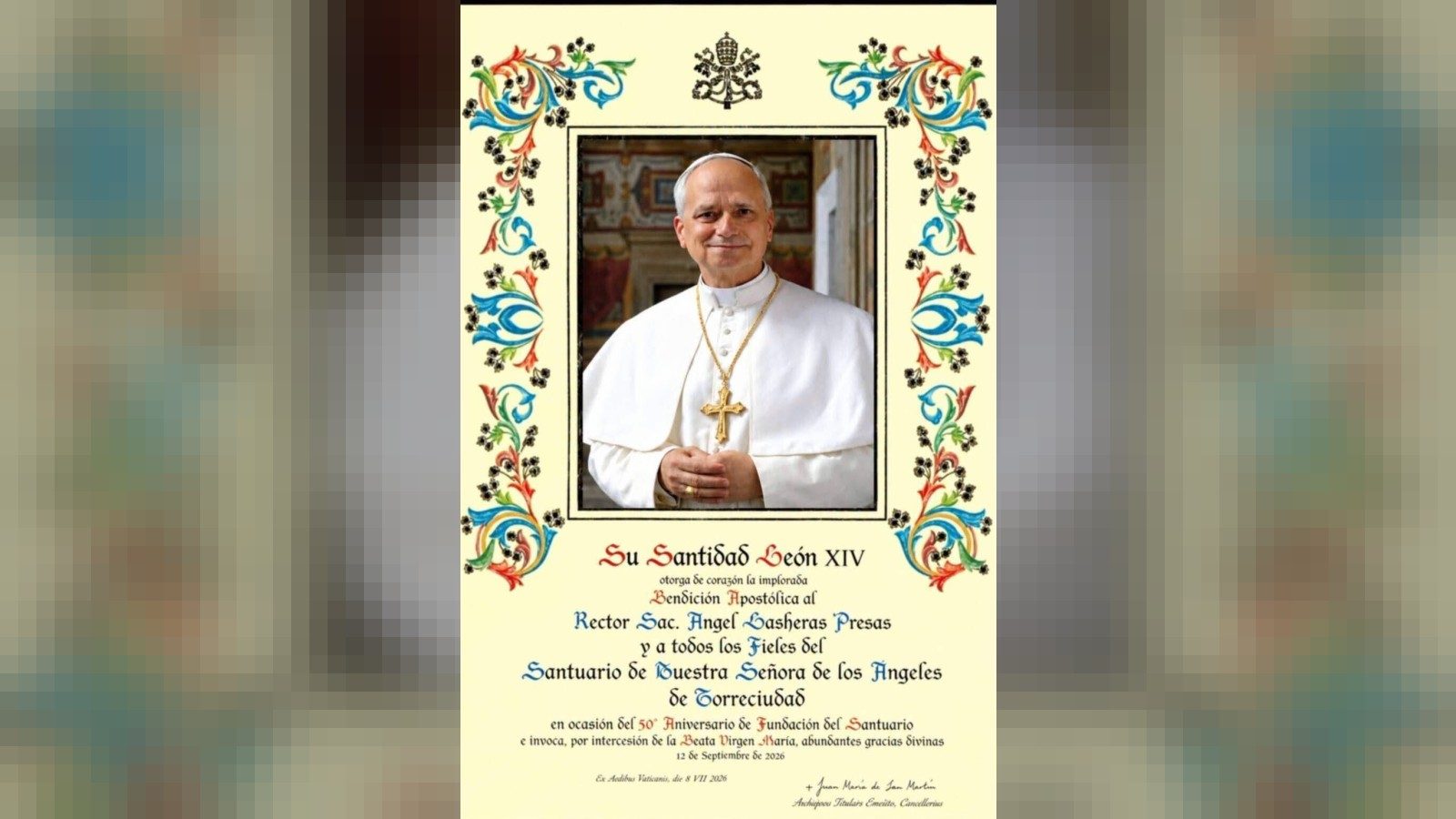 el papa saluda al rector lasheras