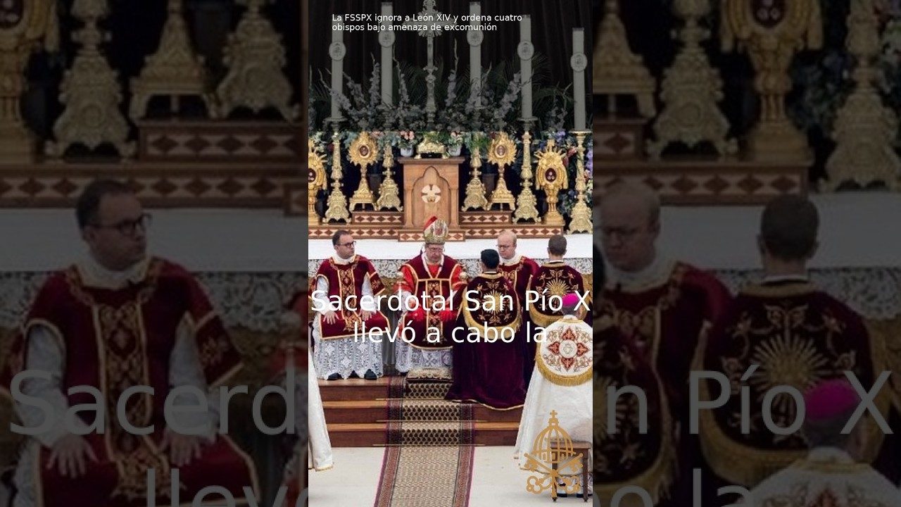Vídeo | La FSSPX desoye a León XIV y ordena cuatro obis