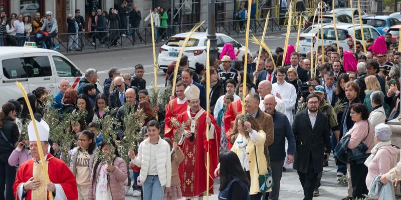 El cardenal José Cobo preside el Domingo de Ramos en la Almudena de Madrid