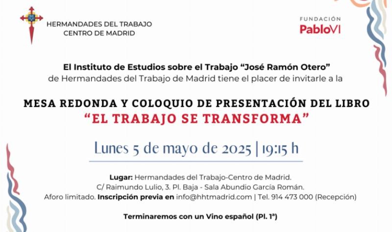 Las Hermandades del Trabajo presentan un libro sobre la transformación laboral actual