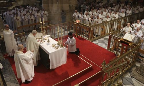 El obispo Lorca Planes celebra sus bodas de oro en Cartagena