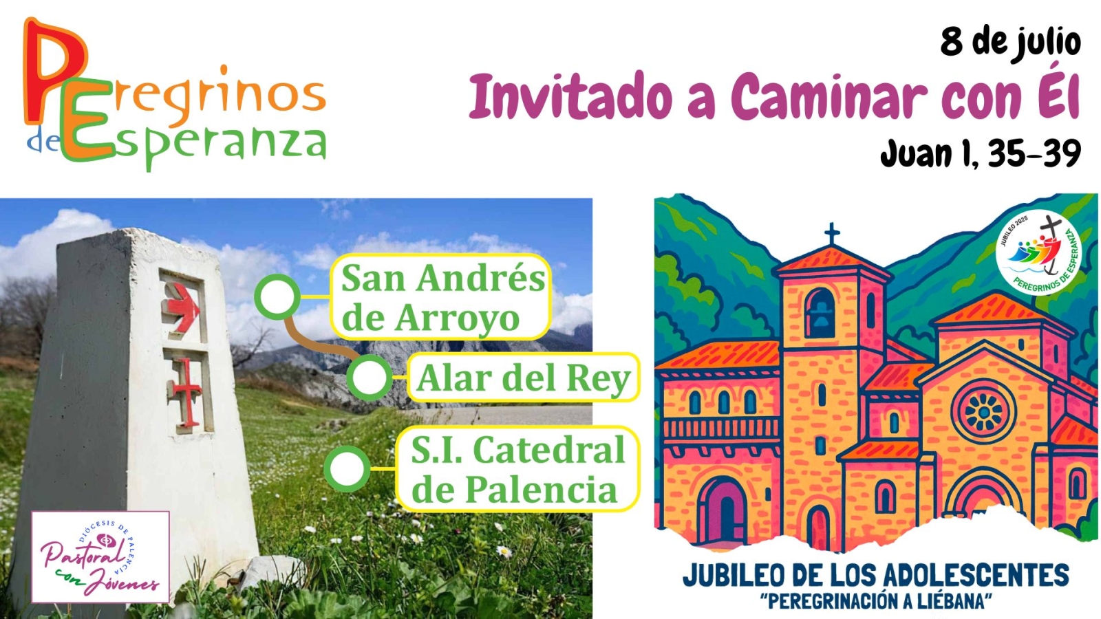 La peregrinación jubilar de adolescentes parte de la Catedral de Palencia

