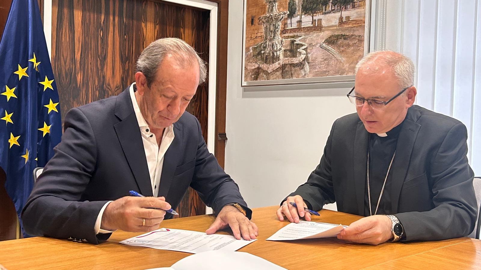 El obispo de Jaén y el alcalde de Andújar acuerdan el uso cultural de una iglesia

