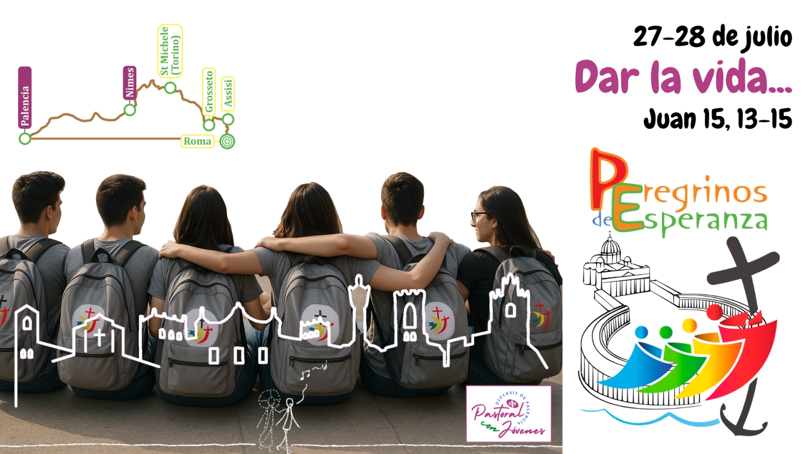 El Jubileo de los Jóvenes inicia con peregrinación de Palencia a Carcassone

