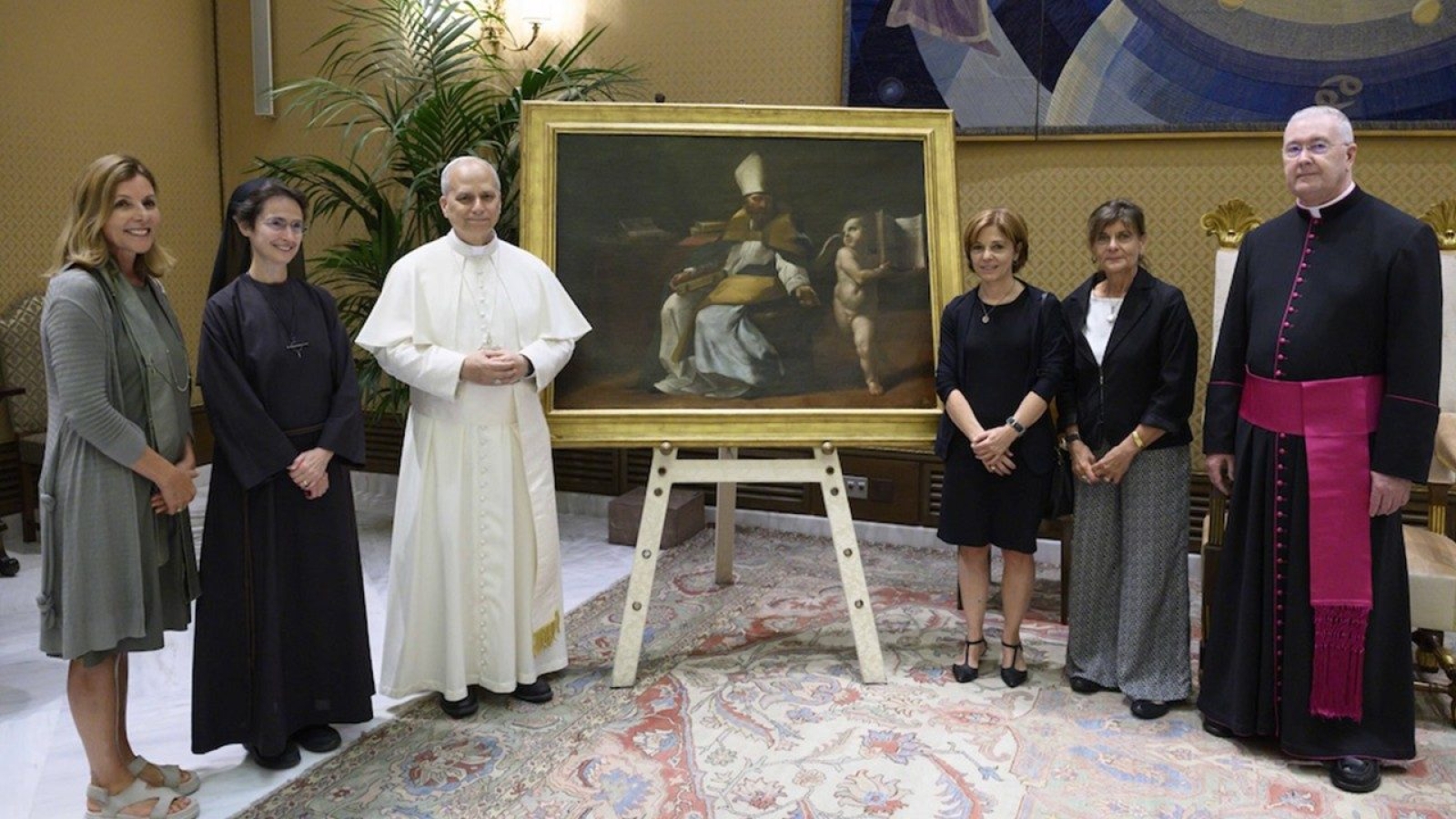 Los Museos Vaticanos presentan al Papa León XIV un cuadro restaurado de San Agustín

