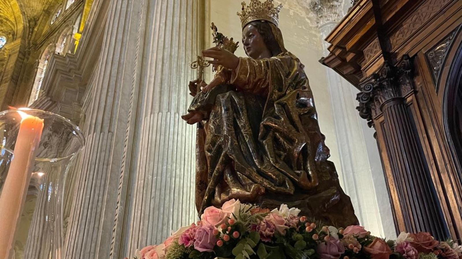 La Virgen de la Victoria llega a la Catedral de Málaga para su novena