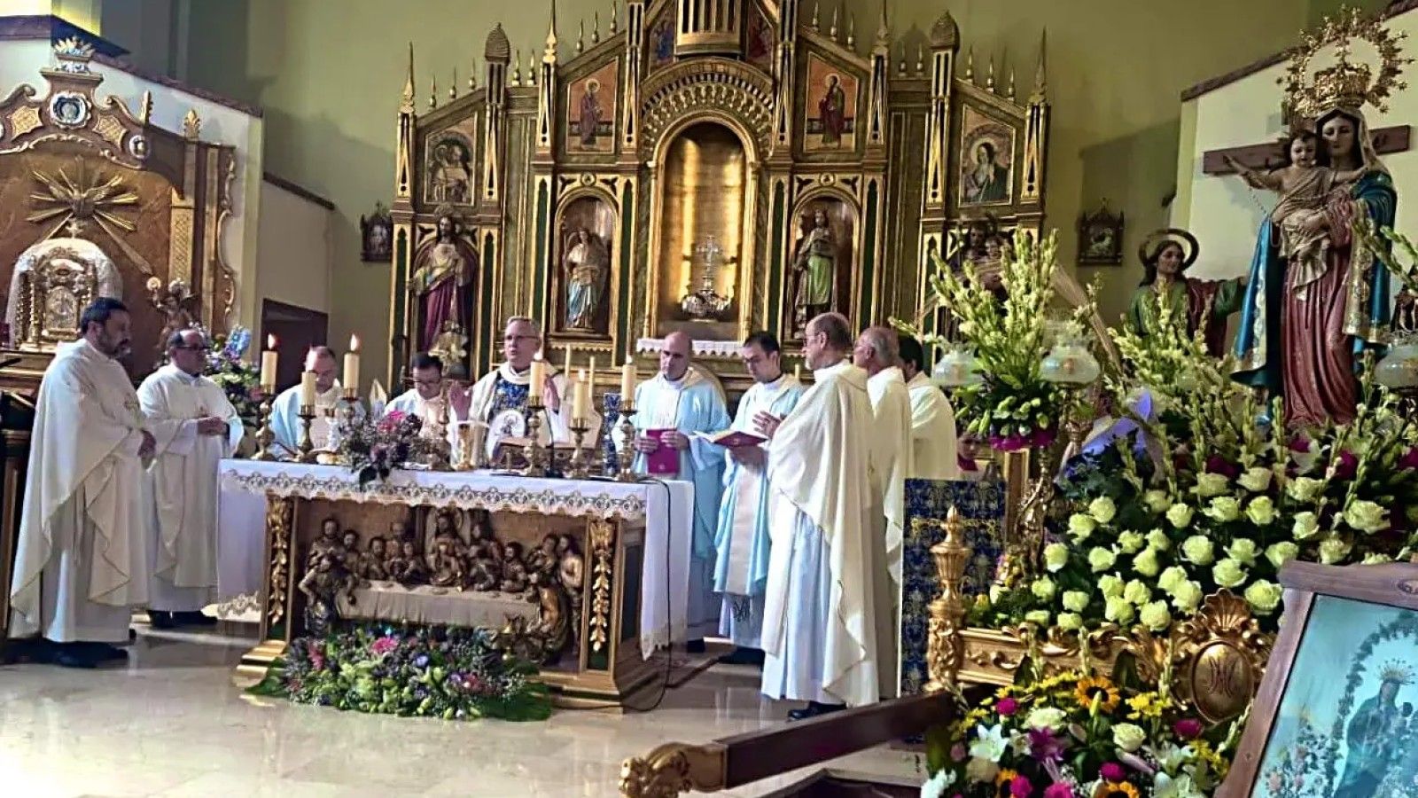 El obispo de Cartagena preside el 140 aniversario de la Virgen del Rosario