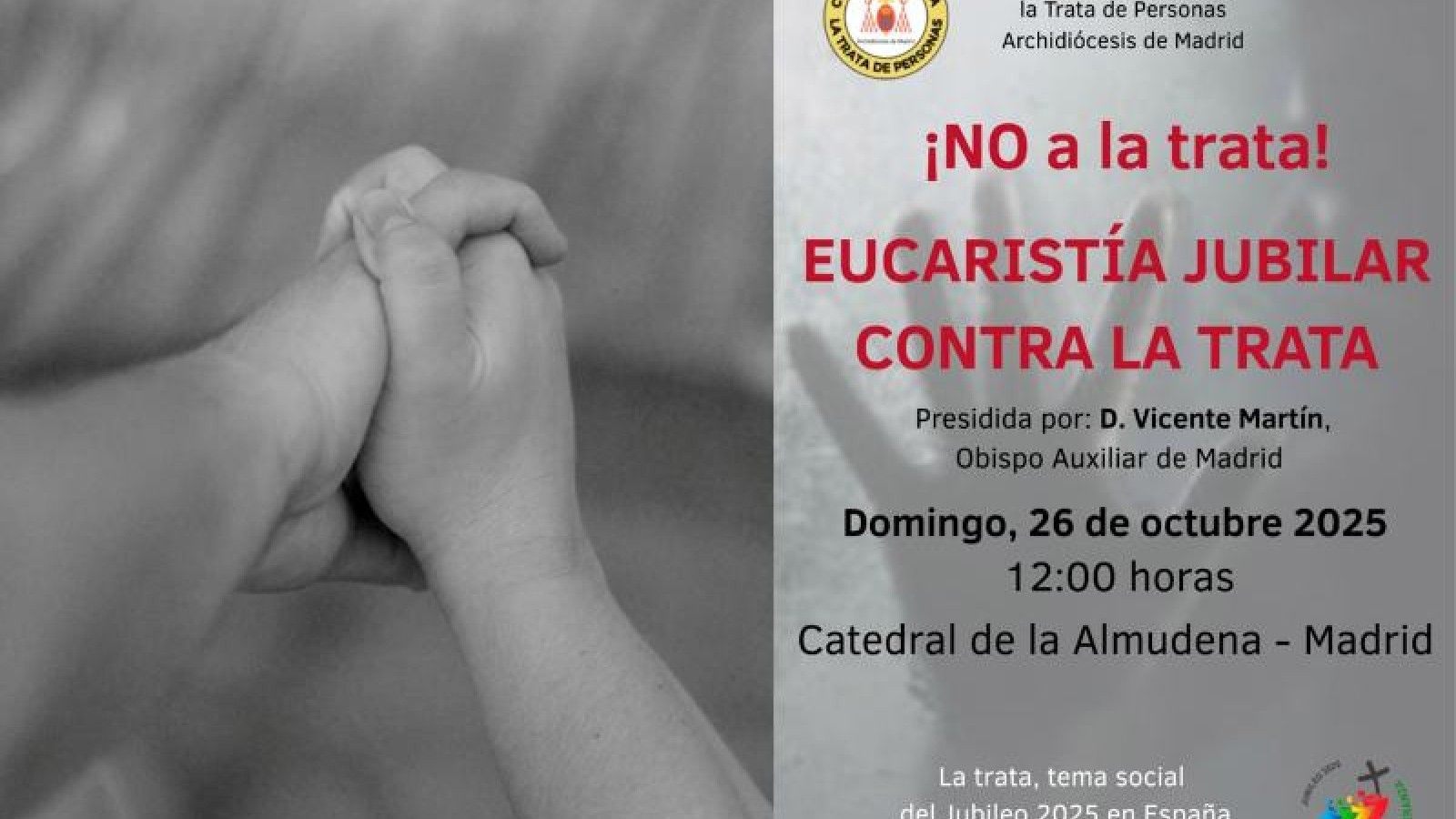 El obispo auxiliar Vicente Martín Muñoz preside una misa contra la trata en la Almudena