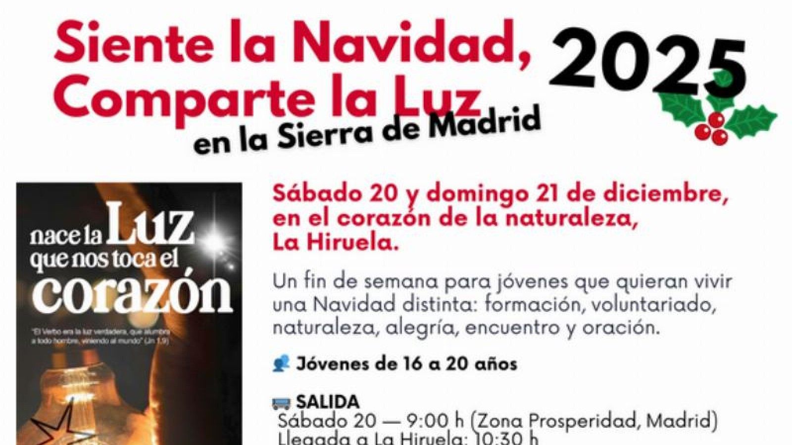 Las parroquias de La Hiruela y La Puebla organizan un encuentro juvenil navideño