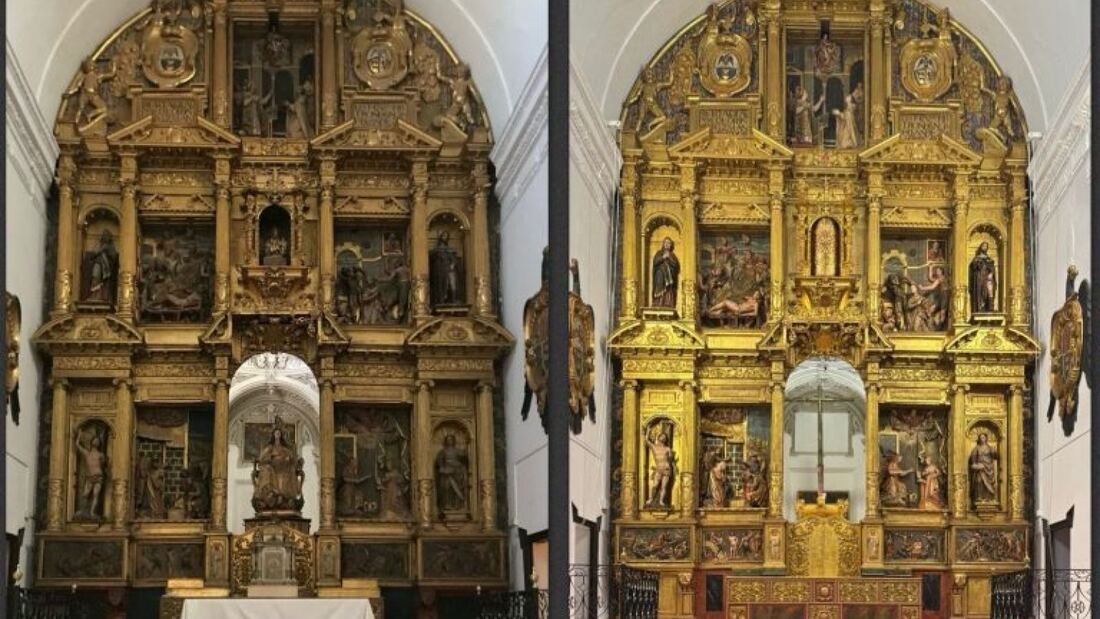 Restauran el retablo mayor de la iglesia de la Merced en Écija

