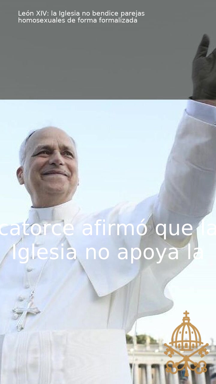 Vídeo | La Iglesia no formaliza la bendición de parejas homosexuales, afirma León XIV