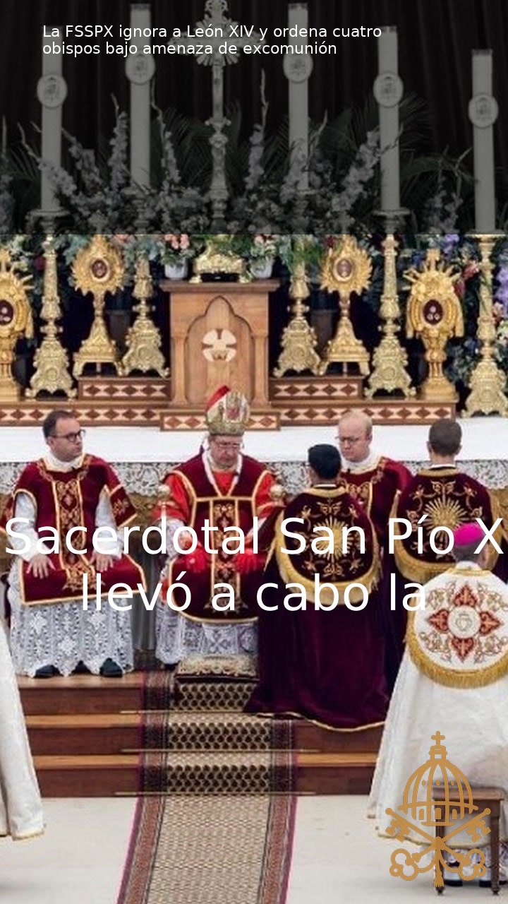 Vídeo | La FSSPX desoye a León XIV y ordena cuatro obispos pese a la amenaza